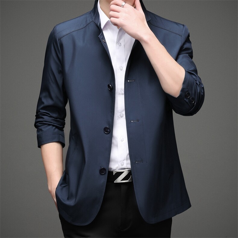 BH909钱塘2020-2秋季新款中老年男装夹克立领商务休闲外套P120,男装夹克,钱塘207-2