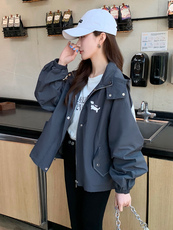 2023秋季短外套女时尚潮流单件长袖通勤宽松拉链夹克，女装短外套，梦懿尔