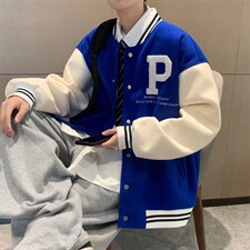 新款棒球服春季美式复古字母设计感小众学院风宽松外套JK725-P55图片