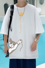 DX17013-P20纯棉短袖t恤男大码半袖打底衫宽松体恤衫港风，男装T恤，电商A040
