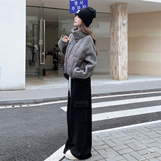 2025现货主推70毛双面呢拼90白鸭绒羽绒服191-6398-P295-K428，女装双面呢大衣，韩蜜菓