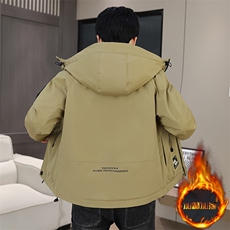 秋冬季二棉夹棉外套新款男士帅气连帽夹克潮流时尚男秋装棉衣，男装夹克，星座715-3