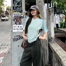 抖音得物品质二开240克宽松纯棉美式潮牌印花三条杠中性风短袖T恤，男装T恤，电商A486-1