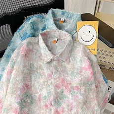 短袖夏季2024新款很仙碎花防晒衬衣CC308P42，男装防晒衣，星座1116-2