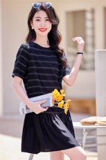 6.5设计感休闲时尚拼接连衣裙，女装连衣裙，梦芯尔