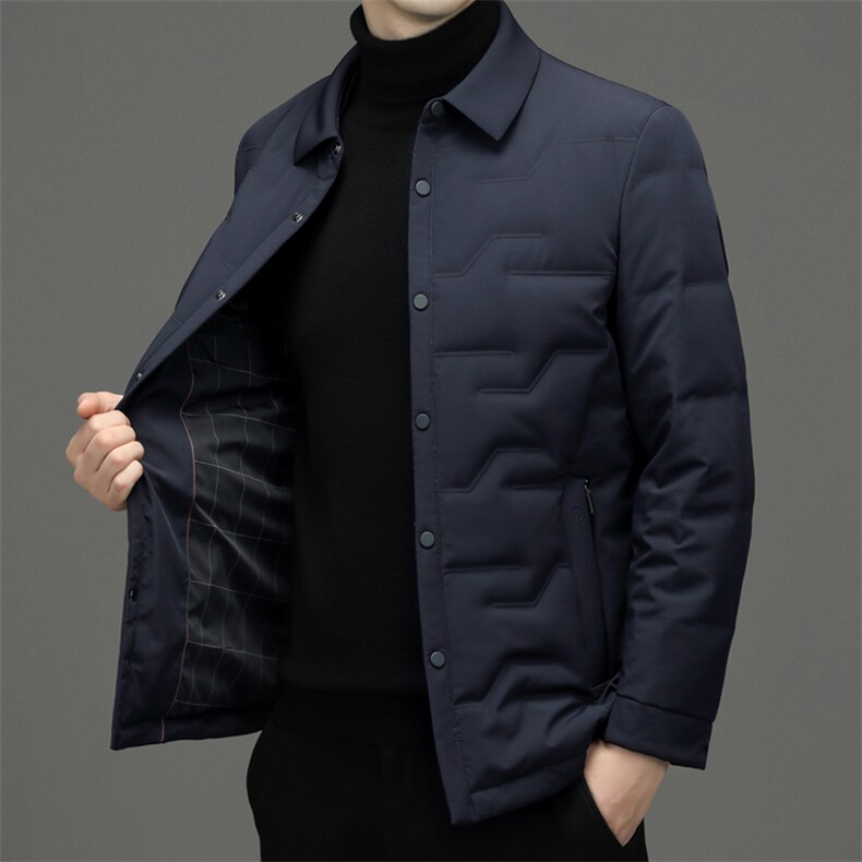 CD2330钱塘2020-2秋冬中老年商务休闲男士羽绒服翻领保暖外套P275,男装羽绒服,钱塘207-2