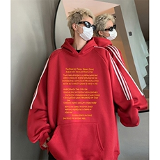 抖音得物供货提供视频秋冬重磅美式宽松织带连帽卫衣0407，男装卫衣，电商A486