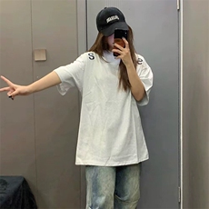 万针全刺绣工艺抖音得物高品质260克重磅纯棉双纱美式高街短袖T恤，男装T恤，电商A486-1