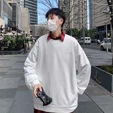 2023假两件衣男士纯色休闲百搭圆领WY010-P43，男装卫衣，星座308B-1