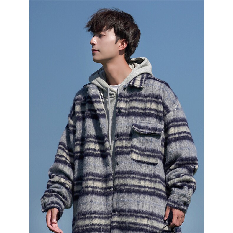 2025秋冬新款毛呢料格子宽松大码外套A017JK8052P85,女装短外套,电商A017