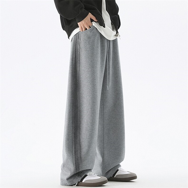 现货纯棉复合水洗扎染阔腿直筒运动卫裤男春秋季宽松弯刀休闲裤，男装休闲裤，星座302B-3