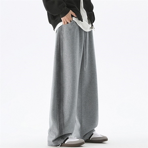 现货 纯棉复合水洗扎染阔腿直筒运动卫裤男春秋季宽松弯刀休闲裤，男装休闲裤，星座302B-3