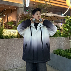 渐变三防户外冲锋衣内里600克仿兔毛潮牌棉衣XZ301AY08P128，男装棉衣，星座301A