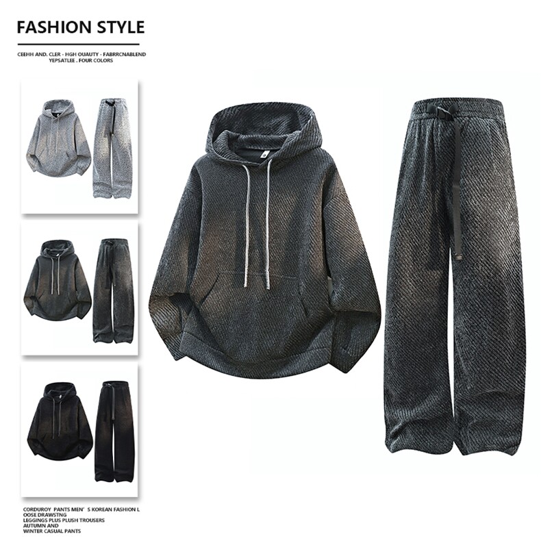 主推半拉链连帽卫衣长裤两件套满天星套装TZ898-P85M-5XL，男装休闲套装，星座210-1