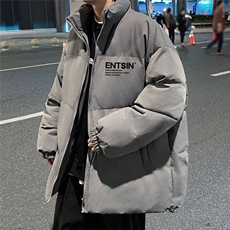 特批港风夜景新款宽松时尚字母印花翻领棉衣MY62039特批65控99，男装棉衣，电商A247