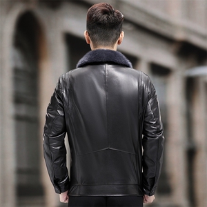 L2109冬季新款男士真皮羽绒服山羊皮皮衣可脱卸内胆P830图片