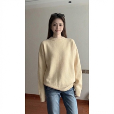 重磅秋冬男女纯色打底针织衫圆领套头半高领毛衣美式复古休闲上衣，男装T恤，电商A443