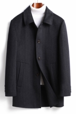 S-NT706秋冬男士翻领毛呢外套羊毛双面呢风衣翻领羽绒服P445，男装毛呢大衣，电商B360