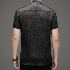 夏季衬衫男士短袖复古真丝衬衣爸爸装中年男装香云纱上衣，男装衬衫，电商B212（原钱塘6029）