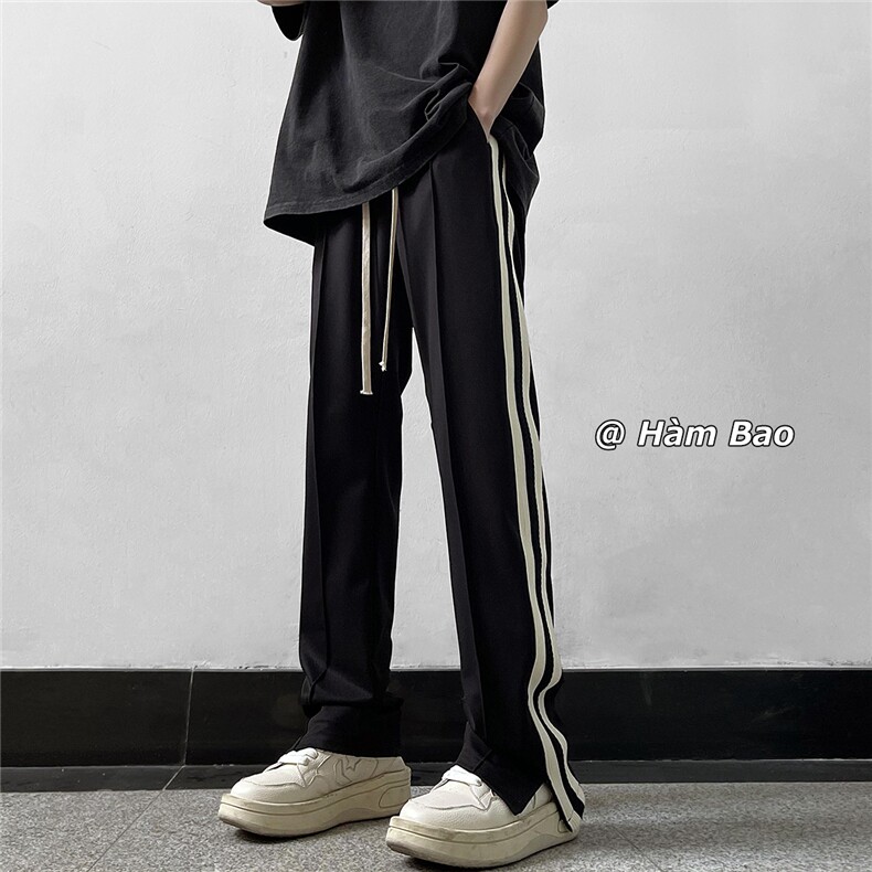 春装美式复古织带编织裤脚拉链开叉休闲裤XZ502-K639-P55控79,男装休闲裤,星座502