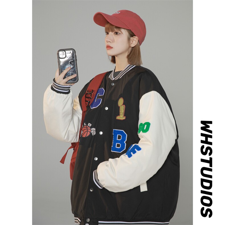2023升级款开衫棒球服夹克加棉棉衣棉服女袄外套3331-P80控118,男装夹克,星座207