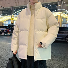 港风潮牌新款亮皮防水立领棉服潮流保暖棉衣M083-P100控139，男装棉衣，星座717