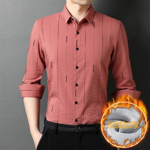 D55220钱塘2020-2冬季厚款商务休闲简约中年男士衬衫货稳P70图片