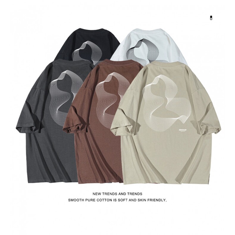 男士短袖纯棉美式高街夏季潮牌重磅宽松上衣T93-特批-35，男装T恤，星座718