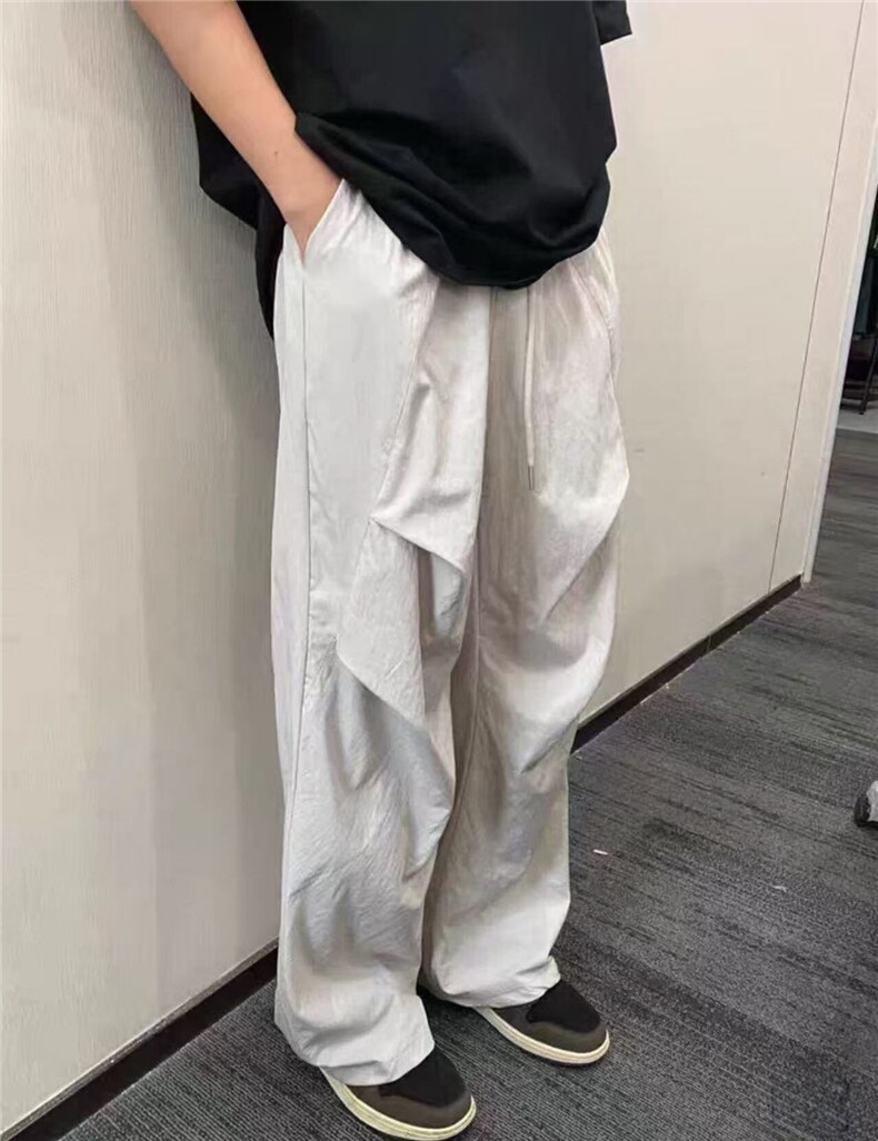 现货网图！纯色百搭皱褶美式速干休闲长裤-EX50802-特批25,男装休闲裤,电商A061