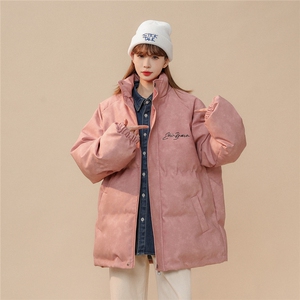 1立领PU皮复古做旧金属印花字母大码M-5XL棉衣男MY77732P130控178图片