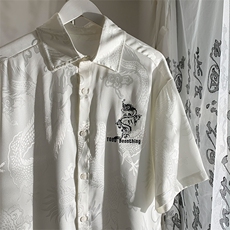 2024夏季新款港风摆拍大码龙纹提花衬衫M-5XHC24223-特P35，男装衬衫，电商A022