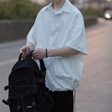 703-C320-P50高街夏季日系多口袋工装衬衫水洗防晒短袖外套，男装衬衫，星座703