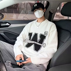 圆领加厚毛衣男秋冬新款慵懒风宽松针织衫美式潮牌M5544-P45，男装针织衫/毛衣，星座1109-3