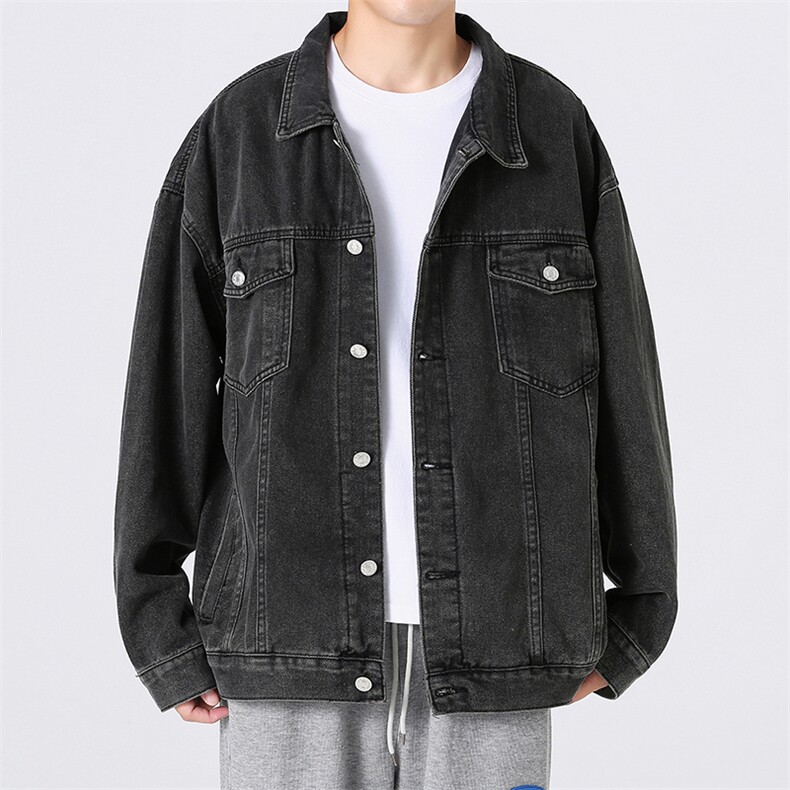牛仔外套秋季青少年宽松休闲工装夹克学生XZ225-3-NZ769-P70控88,男装夹克,星座225-3