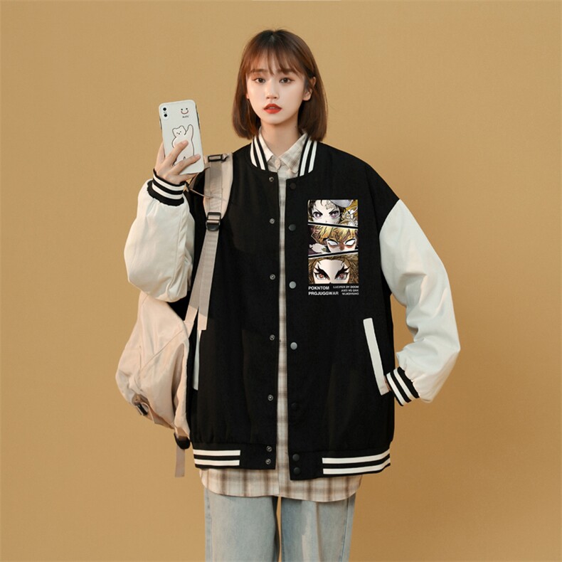 中性风 春秋季情侣棒球服男女休闲夹克女时尚外套男BQF287-P50图片