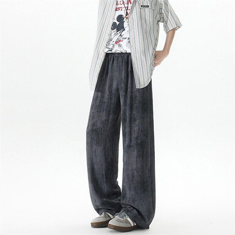 8XL-M冰丝棉麻阔腿裤男防晒凉凉裤垂感直筒休闲扎染山本裤K9138,男装休闲裤,电商D206-1