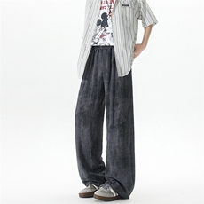 8XL-M冰丝棉麻阔腿裤男防晒凉凉裤垂感直筒休闲扎染山本裤K9138，男装休闲裤，电商D206-1