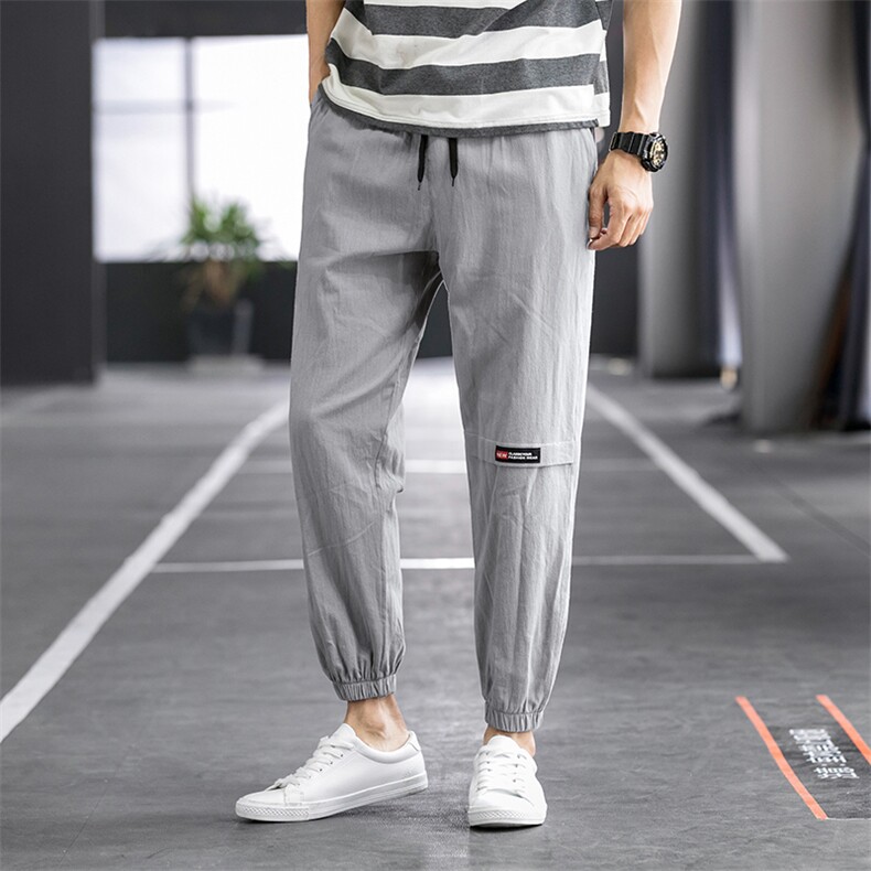 日系夏季棉麻裤九分休闲裤DK7302-P30控58,男装休闲裤,星座717