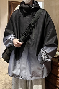 2025港风山系防水冲锋衣渐变色夹克男：聚酯纤维JK77088P85控图片
