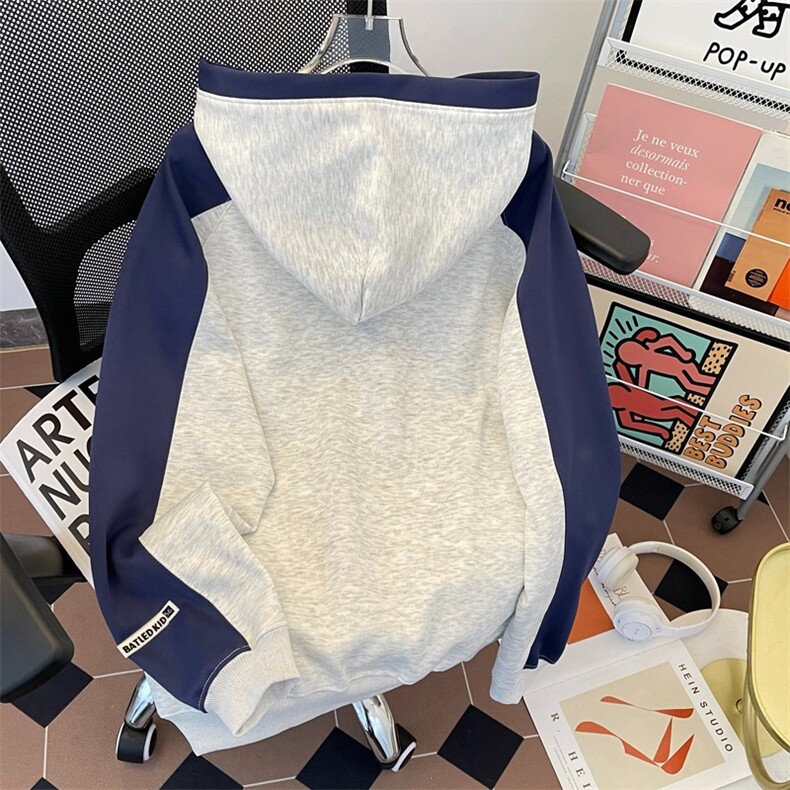 撞色插肩袖连帽卫衣HW127P50,男装卫衣,星座1116-2