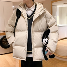情侣款连帽棉衣男冬季加厚男士棉服潮流棉袄纯色A266-WT09-P65，男装棉衣，电商A266