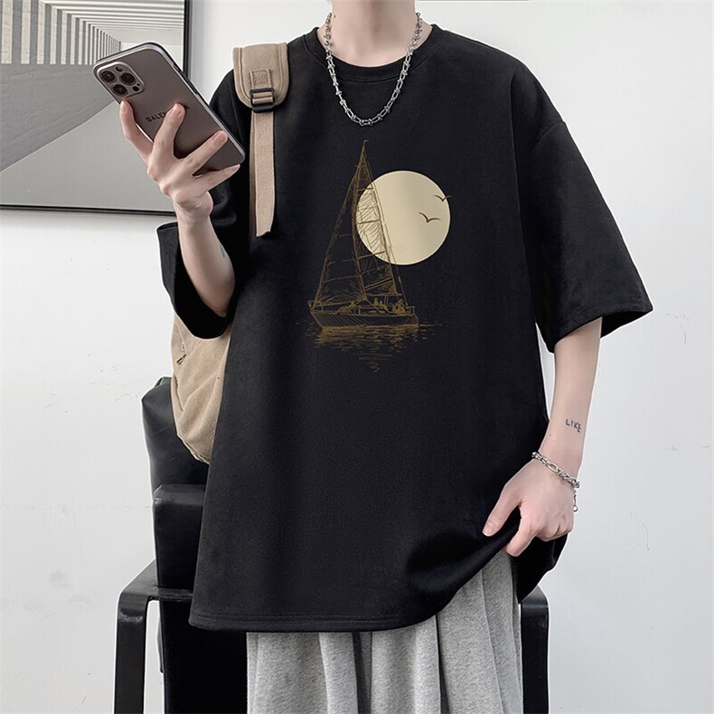 麂皮绒短袖t恤男大码半袖男 JD82409-P25图片