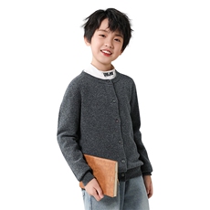 秋冬季儿童新款单排扣时尚百搭圆领羊毛开衫，童装儿童羊毛衫，凯旺羊绒