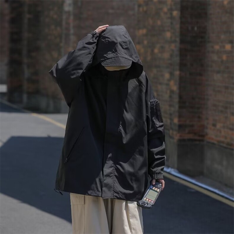 美式潮牌户外连帽冲锋衣外套男女春秋宽松夹克登山服 JK118-P55图片