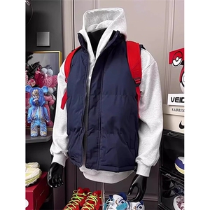 现货5W件冬季三防硬挺boxy短款立领棉衣马夹外套加厚马甲保暖棉服图片