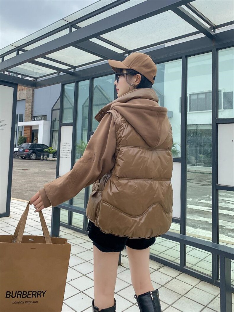 羽绒服拼接假两件，女装羽绒服，湘怡服饰