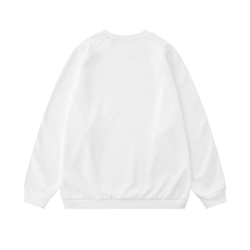 2025白底平铺字母印花条纹织带拼接插肩袖圆领卫衣B905P48控68，男装卫衣，电商A247