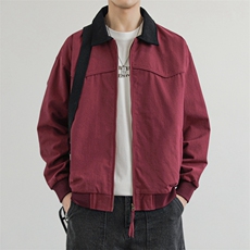 秋季大货拼色衬衫领纯棉宽松夹克男上衣外套DSA157B-J182-P75，男装夹克，电商A157B