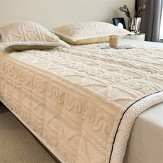 新款A类高克重提花塔芙绒夹棉床垫床褥浮笙，床单，一起卖家纺