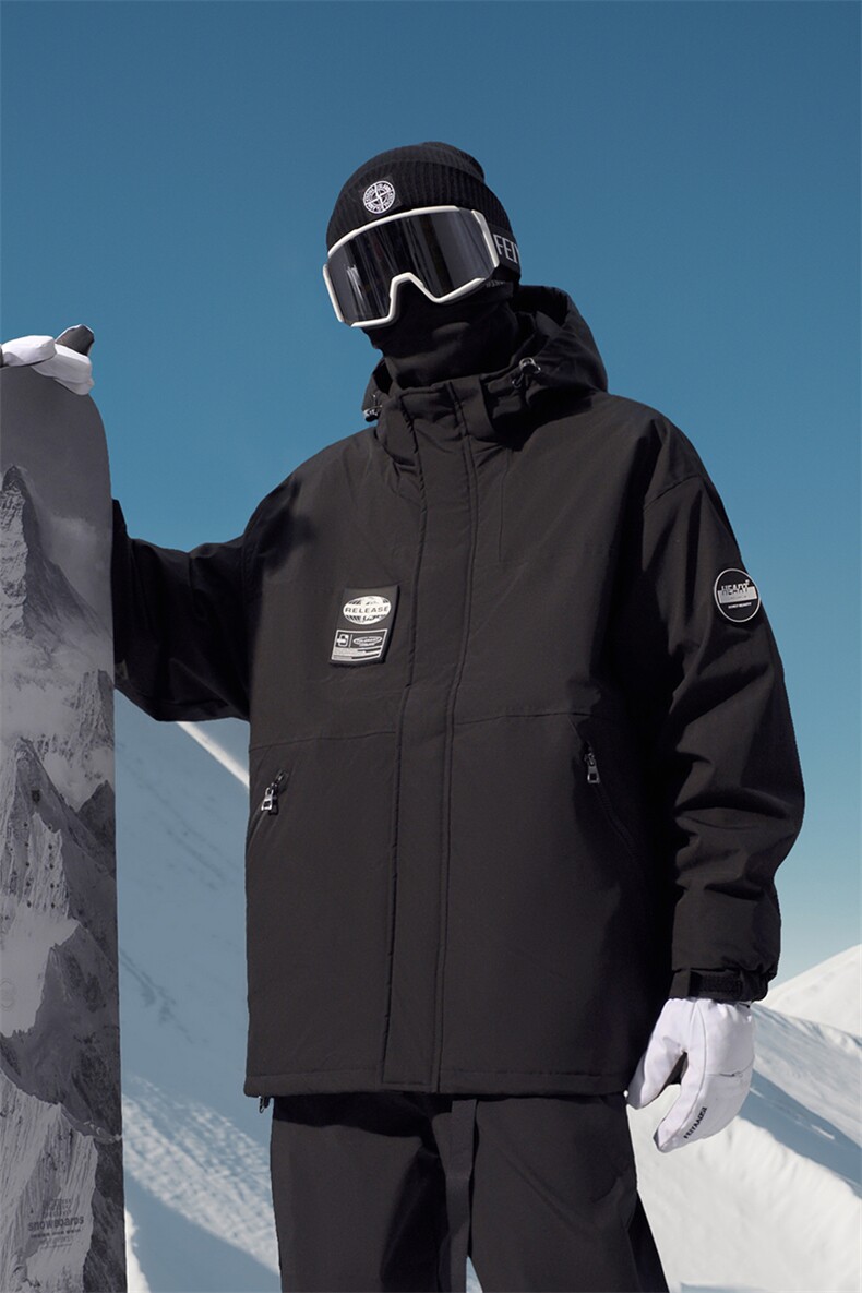 冬款户外连帽滑雪服男女同款防水防风防寒保暖情侣款外套M35-P125,男装棉衣,电商A001-1